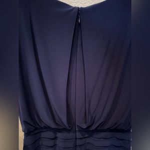 ADRIANNA PAPELL Navy Blue Body Con Bandage Pleated Dress - size 6